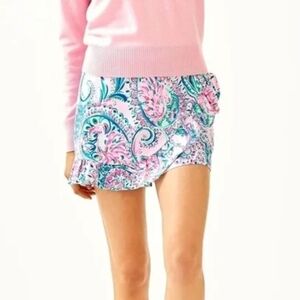 NWT Lilly Pulitzer Faye Skort In Pink Tropics Tint Tangerine Dream